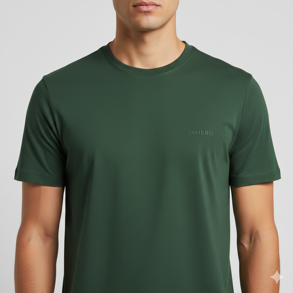 FAMERO - Kaos Polos Distro Pria Premium - Warna Hijau Army