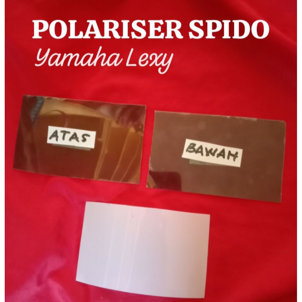 polarizer polariser set atas bawah lcd plus mika susu alas lcd speedometer motor Yamaha Lexi 155 ori