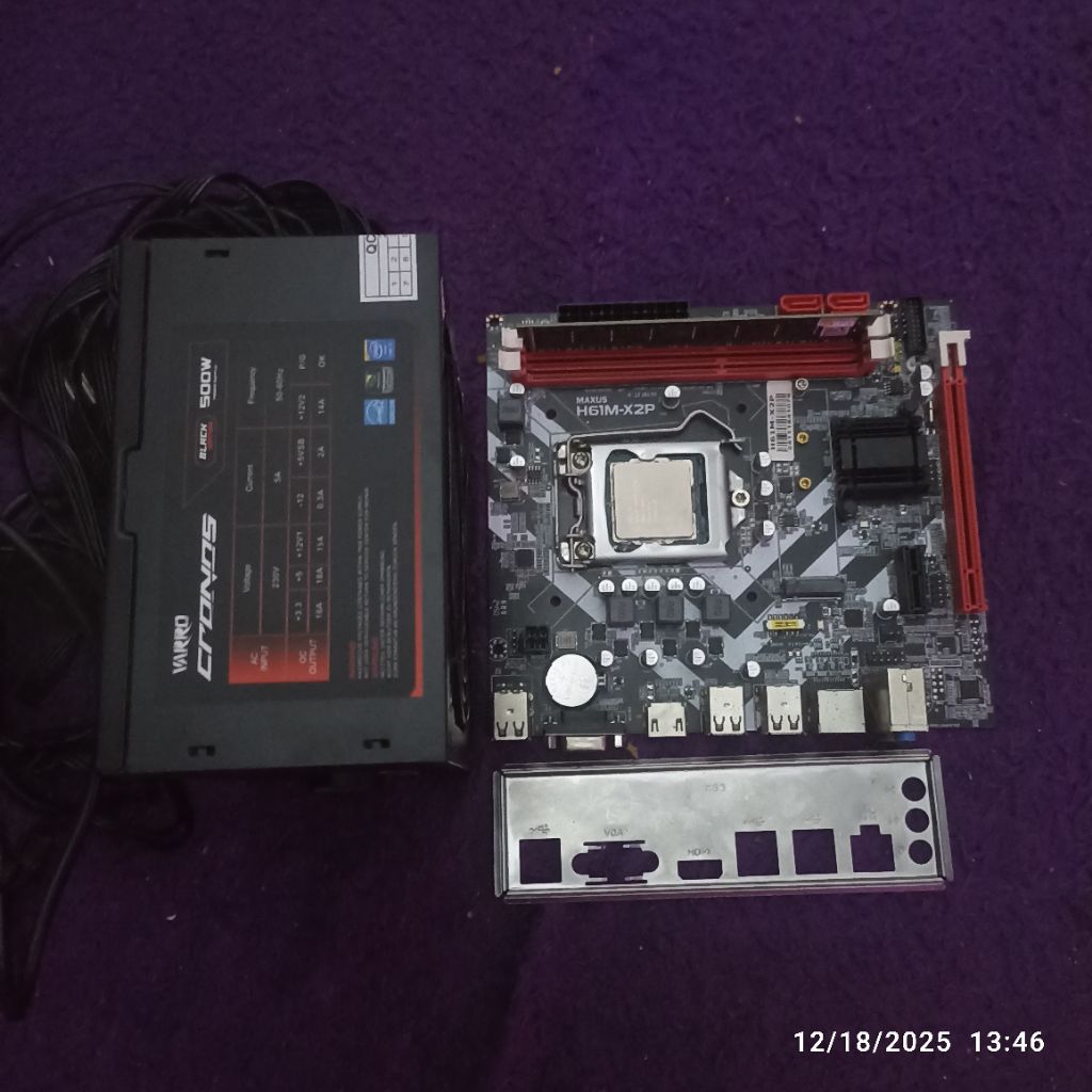 PAKETAN Mainboard Intel Core i7 Gen 3 [Mainboard H61 + CPU Intel Core i7 3770 + RAM DDR3 8Gb + PSU 4