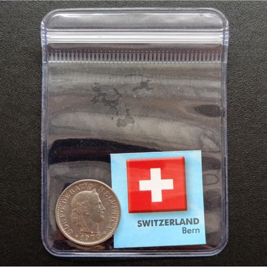 Koin Swiss 20 Rappen Switzerland 20 Centimes 1960-2020 Dikirim Acak Souvenir Mahar Koleksi Uang Loga