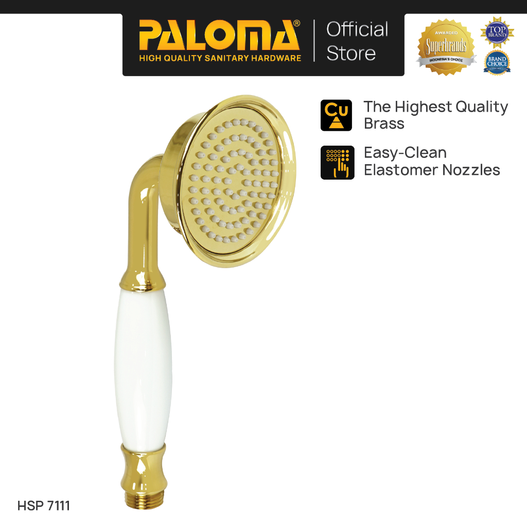 PALOMA HSP 7111 Hand Shower Mandi Handshower Head Kepala Sower Gold Emas Brass Kuningan