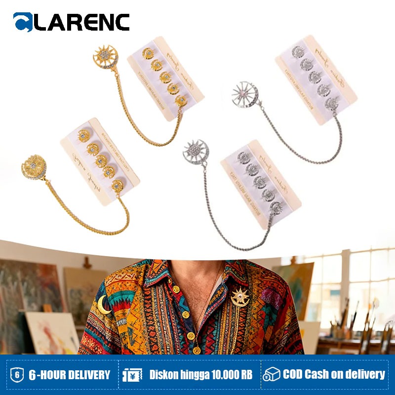Butang Baju Melayu Pria Kancing Baju Melayu Pria Set Anti Karat Kancing Pin
