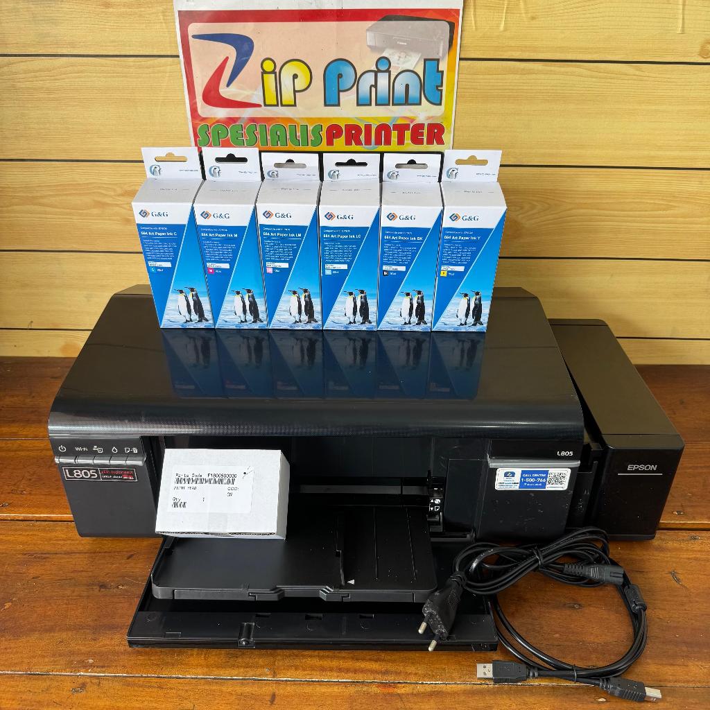 Printer Fhoto Epson L805 WiFi Artpaper GnG Pakai Head Baru Ori