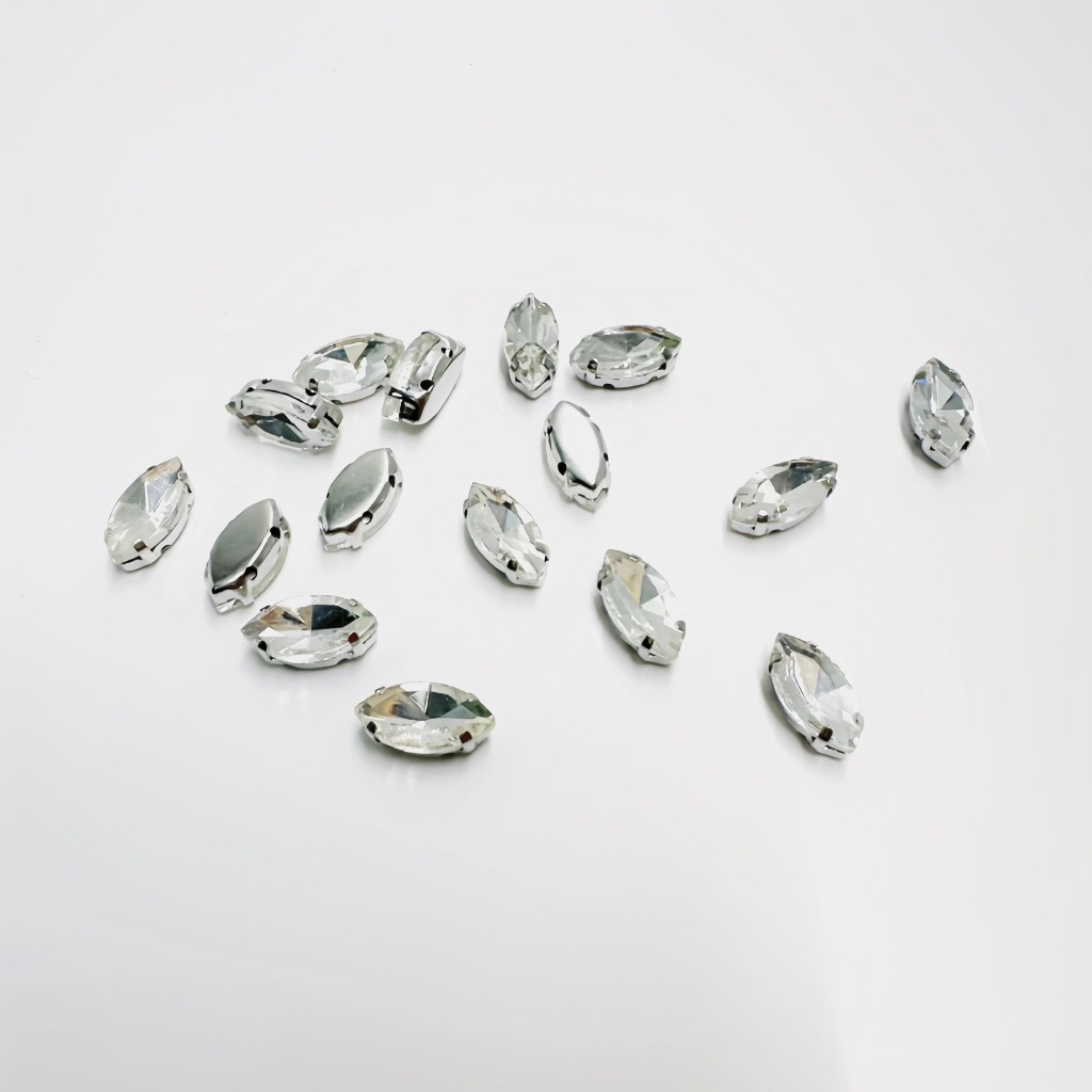 Kristal Jahit Kristal Cangkang 6x12mm (DAUN)(GRADE A), 1GROSS(144PCS), Payet rangkai premium diamond