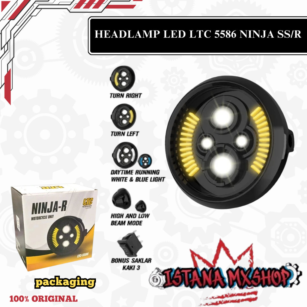 Lampu Depan Reflektor Batok Ninja SS Ninja R Bulat 5586