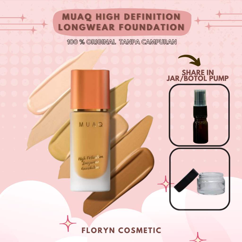 (Share in Jar) MUAQ High Definition Longwear Liquid Foundation Sumatera Jawa Kalimantan Sulawesi