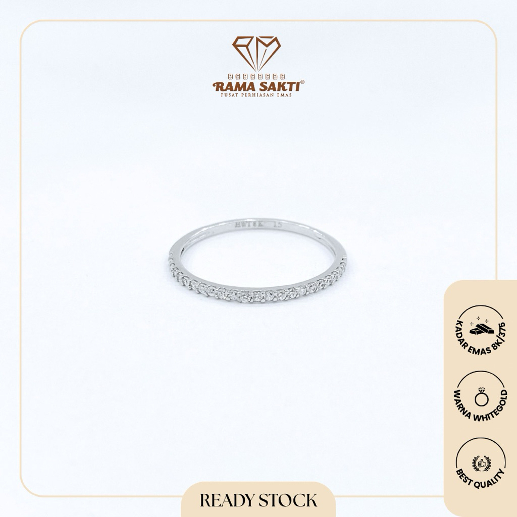 Cincin White Gold Listring Mata 8K