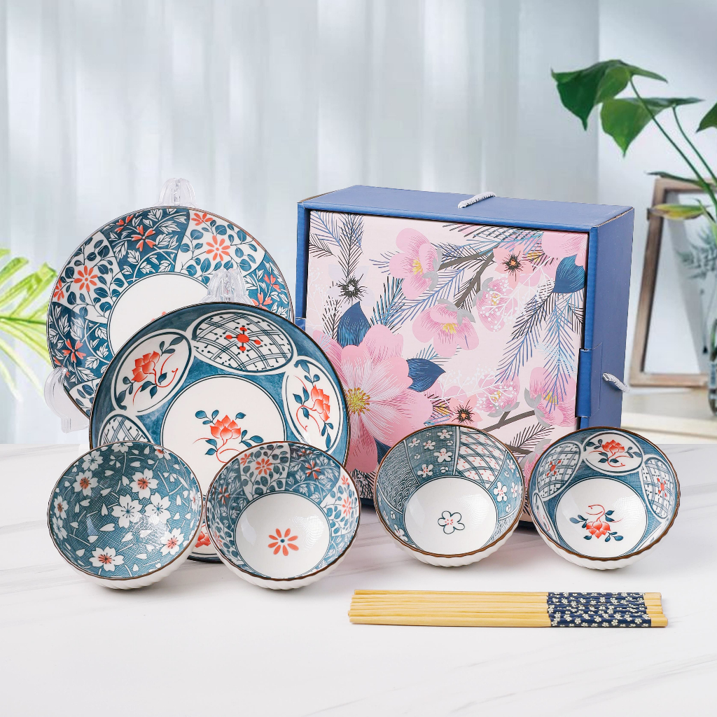 Wwei Mangkok Set Hampers Japanese Bowl Set Piring Mangkok Keramik / Hampers Natal Mangkok Keramik