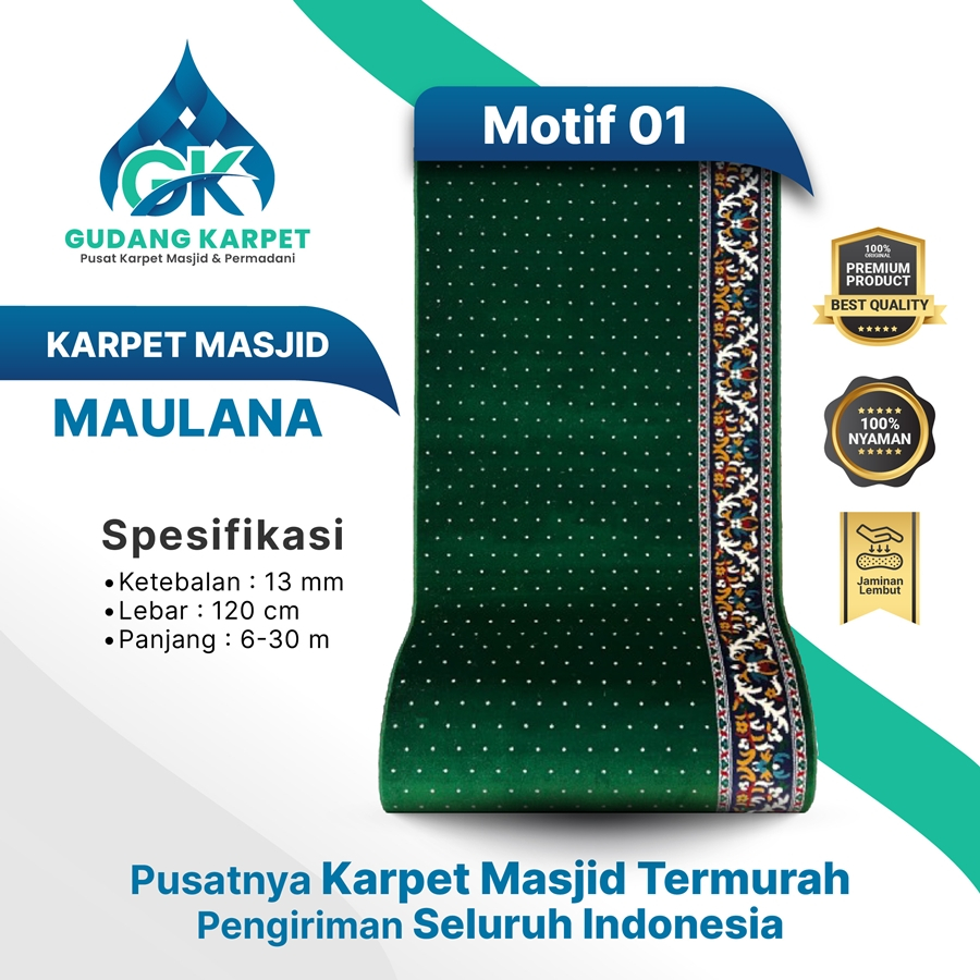 KARPET MASJID MAULANA Ketebalan 13 mm KARPET MASJID SEMI TURKI METERAN/ROLL