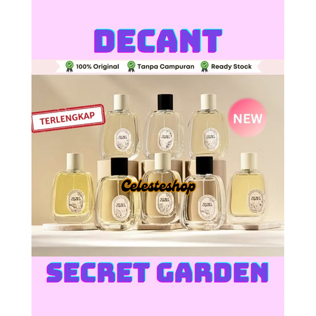 decant secret garden tuberose dusk, fragipani allure, garden noir, rosy whisper, citrus blush, coast