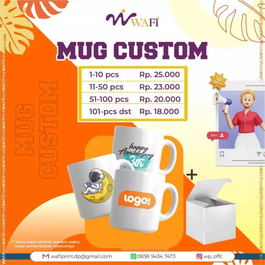 MUG Custom Cetak / souvenir cantik