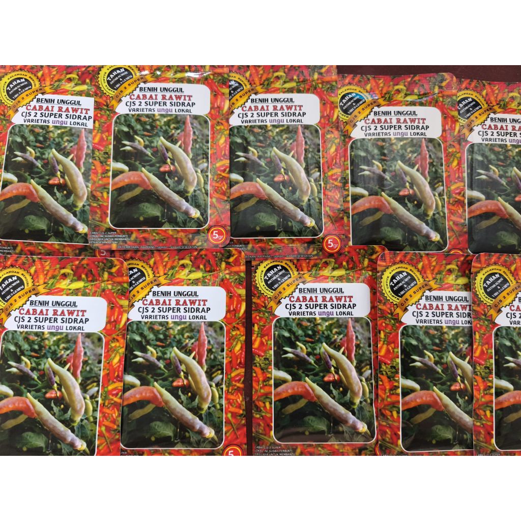 Benih Cabe Salo Dua / CJS 2 super Sidrap Original isi 5 gram 1.500 butir dan 12 gram 3.000 butir