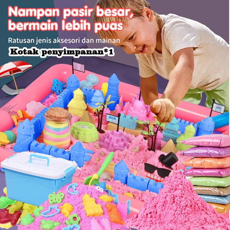 Mainan Anak Pasir 1 KG Mainan Pasir Ajaib Dan Cetakan Cetakan Sand Kreatif Pasir Mainan Edukasi