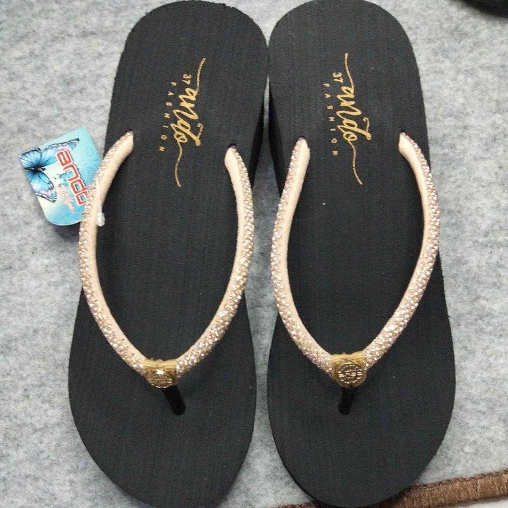 ANDO SPONS WANITA BLING BLING MODEL TERBARU SANDAL WEDGES