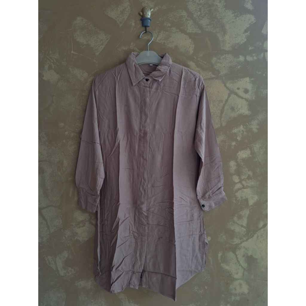 PRELOVED TUNIK ZALFA FASHION BAJU ATASAN WANITA RAYON ADEM BUSUI REMAJA DEWASA WARNA MOCCA MURAH NYA