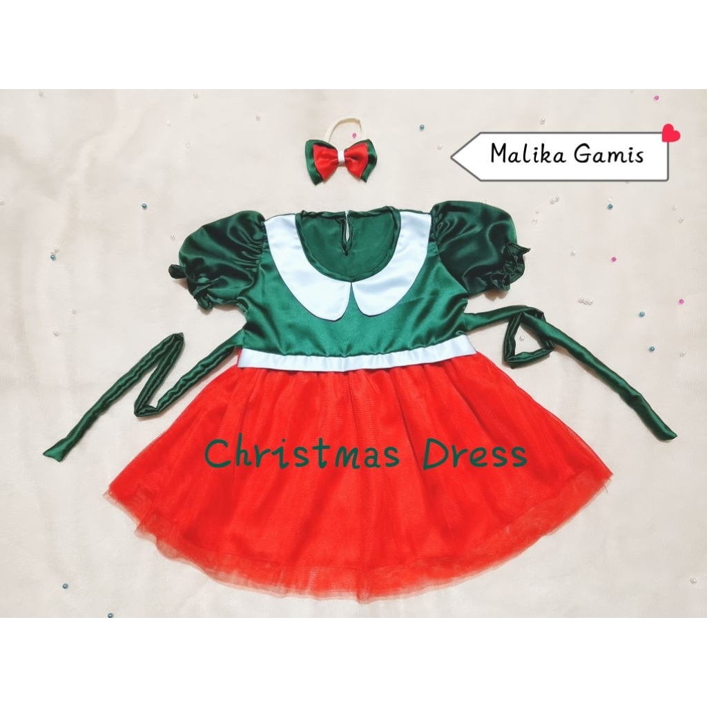 Natal Dresscode - Christmas Dres - Dres Natal Anak Perempuan - Pakaian Natal Anak Bayi Perempuan - B