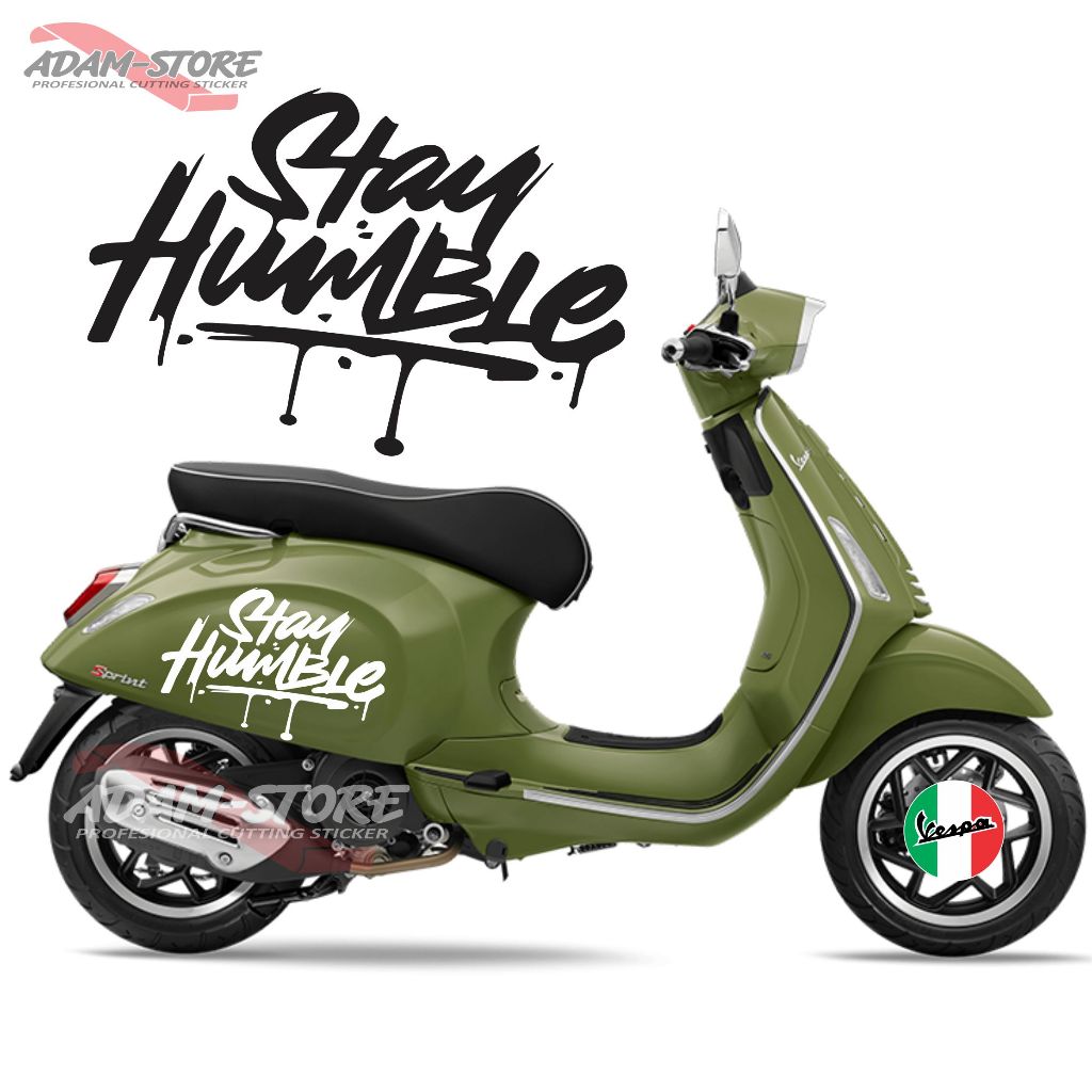 Sticker Motor Vespa Sprint 150 / Stiker StayHumble / Sticker Vespa Piaggio - VS81