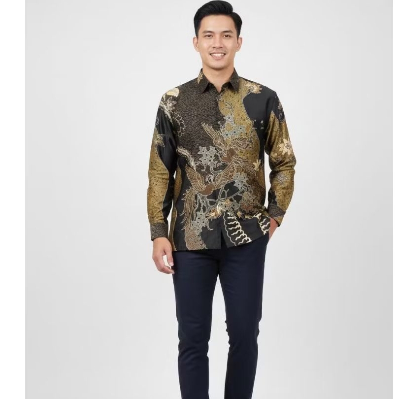 Kemeja Batik Pria Lengan Panjang Premium-Batik Solo Modern Reguler Lapis Furing-Baju Batik Kondangan