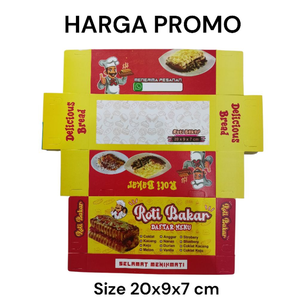 BOX ROTI BAKAR BANDUNG / DUS ROTI BAKAR  BANDUNG / KEMASAN ROTI BAKAR