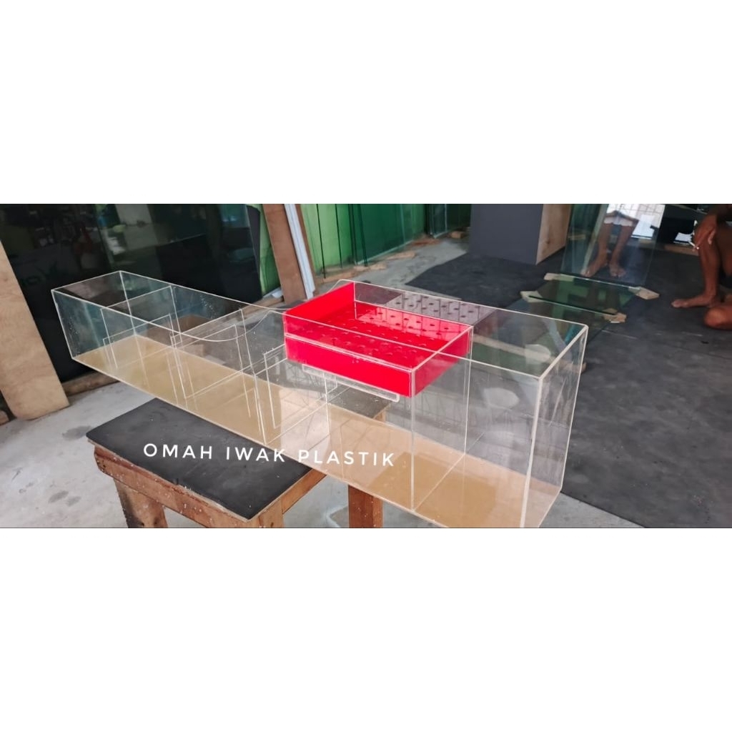 TOP FILTER AKRILIK bening tebal 3mm / talang filter akuarium