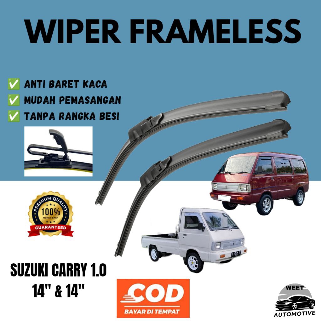 Wiper Frameless Full Karet Kaca Depan Mobil Suzuki Carry 1.0 1000 Carry Pick Up