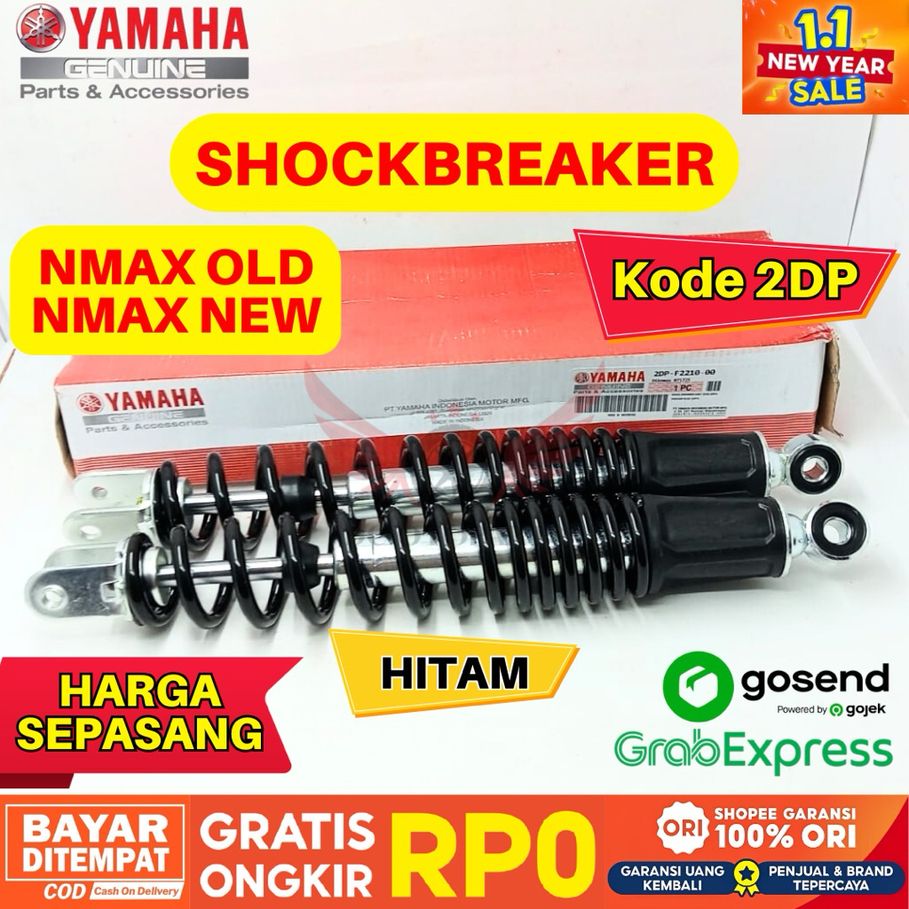 2DP SHOCKBREAKER SEPASANG KANAN KIRI NMAX ALL TYPE ORIGINAL YAMAHA GENUINE PARTS, SHOCKBREAKER YAMAH