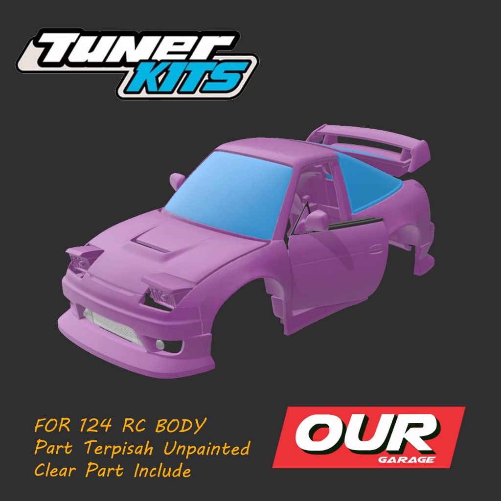 Body Mini RC Drift 1/24 Tooned Style FR Legends RAW UNPAINTED