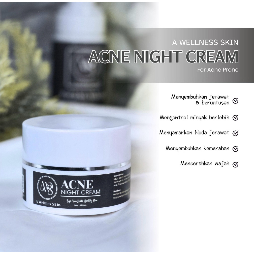 Night Acne/Cream Malam Acne AWS