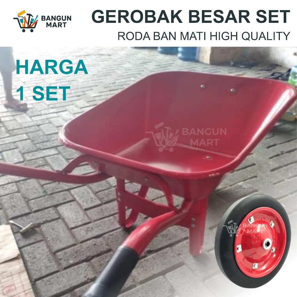 Gerobak Pasir Merah / Gerobak Pasir Ban Hidup dan Mati / Gerobak Pasir Merah / Gerobak Proyek / Kere