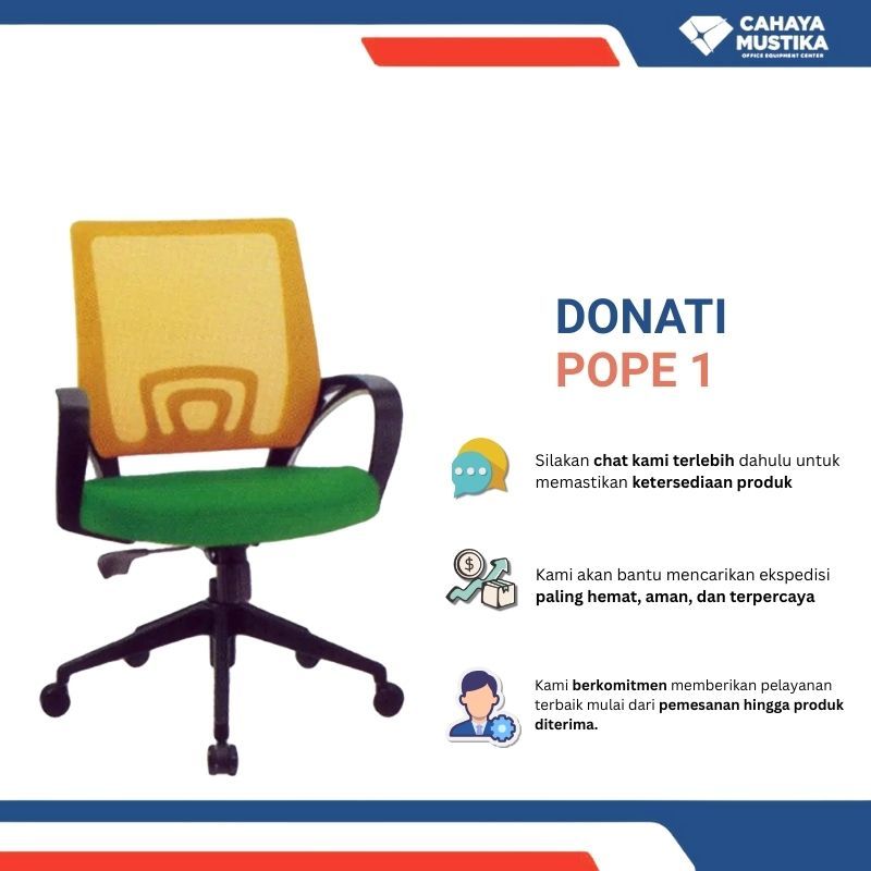Kursi Kantor/Kursi Staff/Kursi Kerja Putar/Kursi Staff Kantor/Kursi Kerja Roda Malang Donati Pope 1