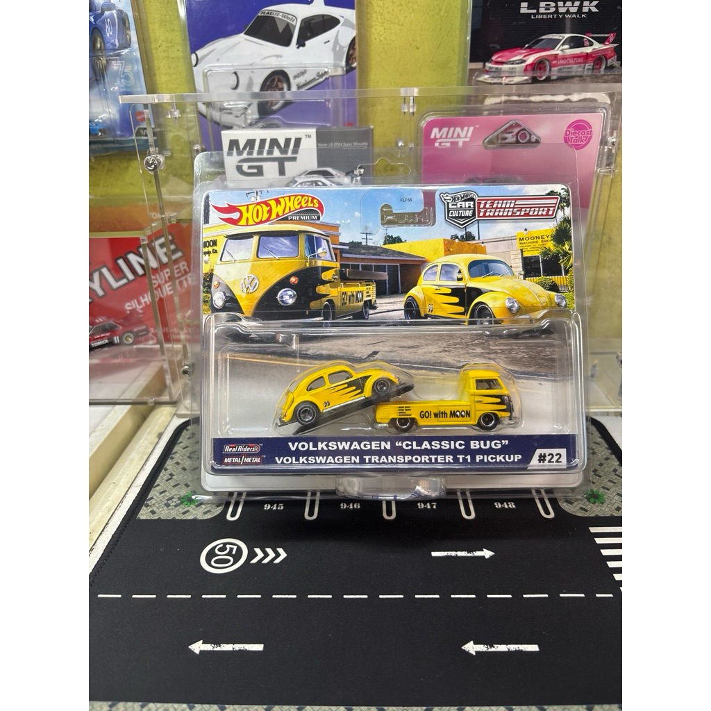 hot wheels team transport vw classic bug dan t1 pick up(free protector)