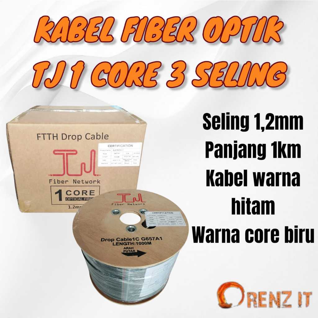 KABEL FIBER OPTIK TJ 1CORE 3SELING// 2CORE 3SELING// 4CORE 3SELING 1,2MM