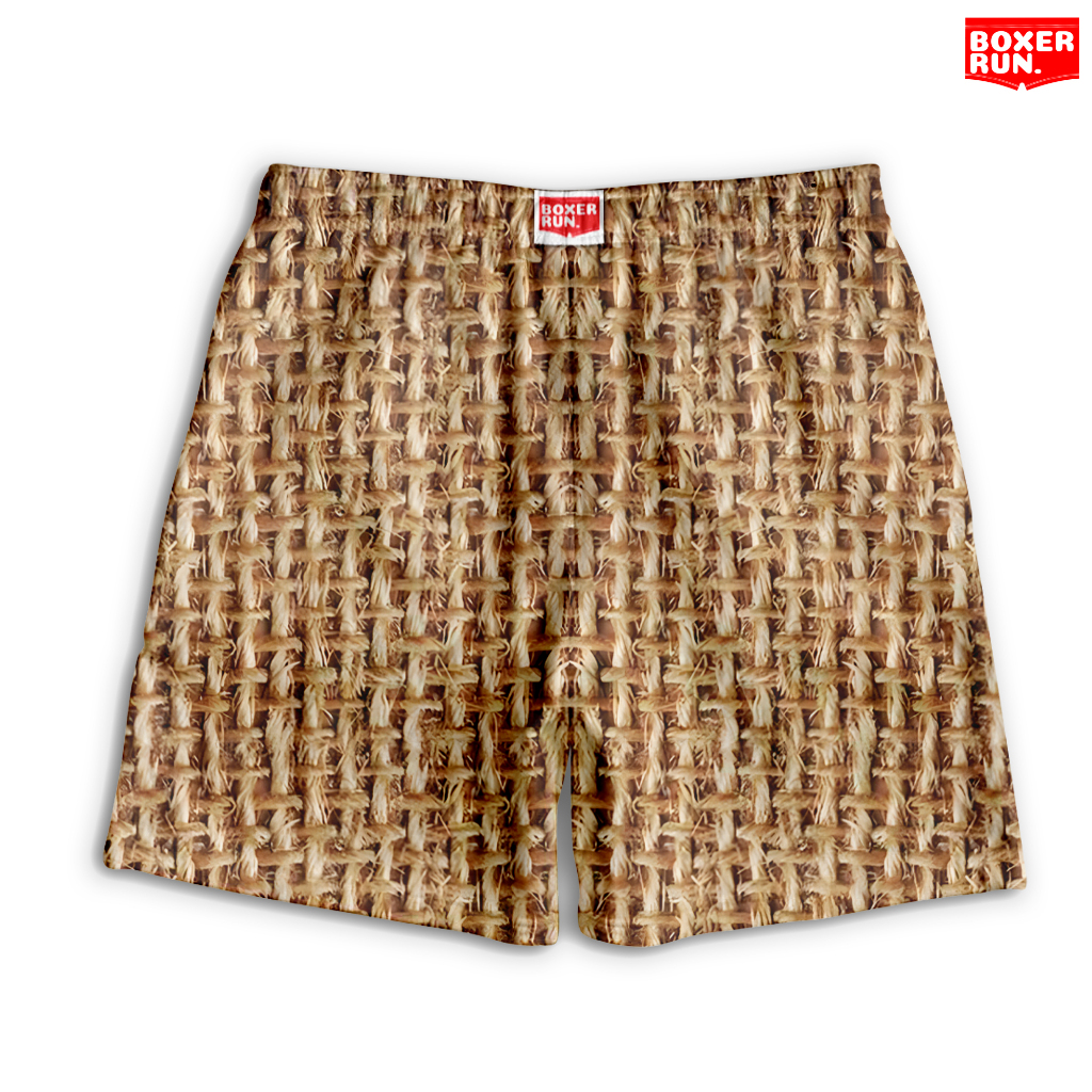 Boxerrun - Celana Boxer Print Motif Karung Goni | KOLOR |CELANA PENDEK PRIA| BOXER DEWASA | UNISEX