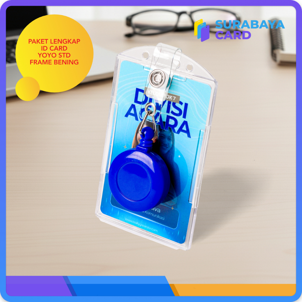 PAKET LENGKAP ID CARD/YOYO STD/FRAME BENING KACA IBECA
