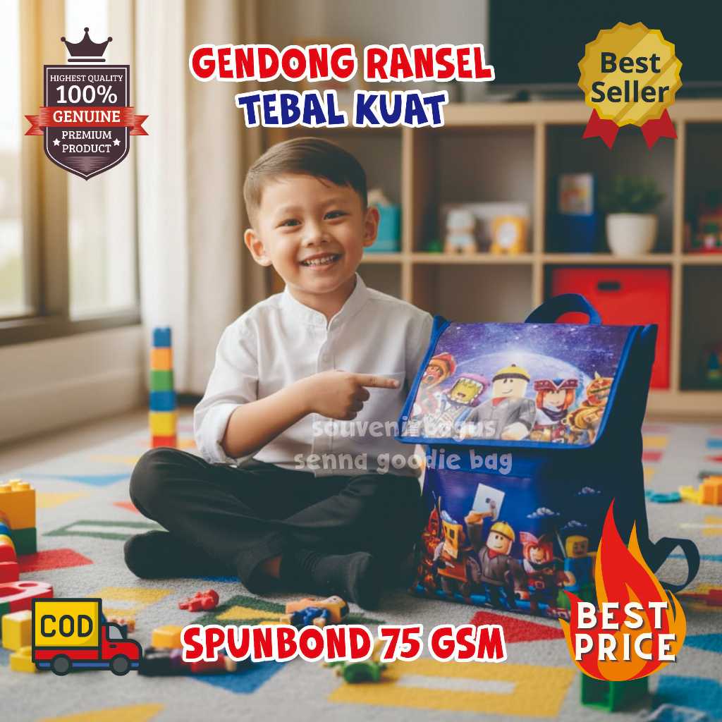 Tas Souvenir Roblox Gendong Ransel Anak Game tenteng Roblok