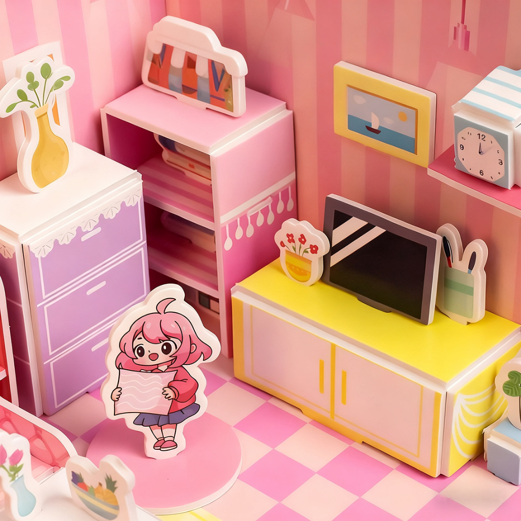 NEW DIY 3D FOAM PUZZLE MAINAN EDUKASI ANAK MINIATUR INTERIOR RUMAH RUMAHAN BONGKAR PASANG BP