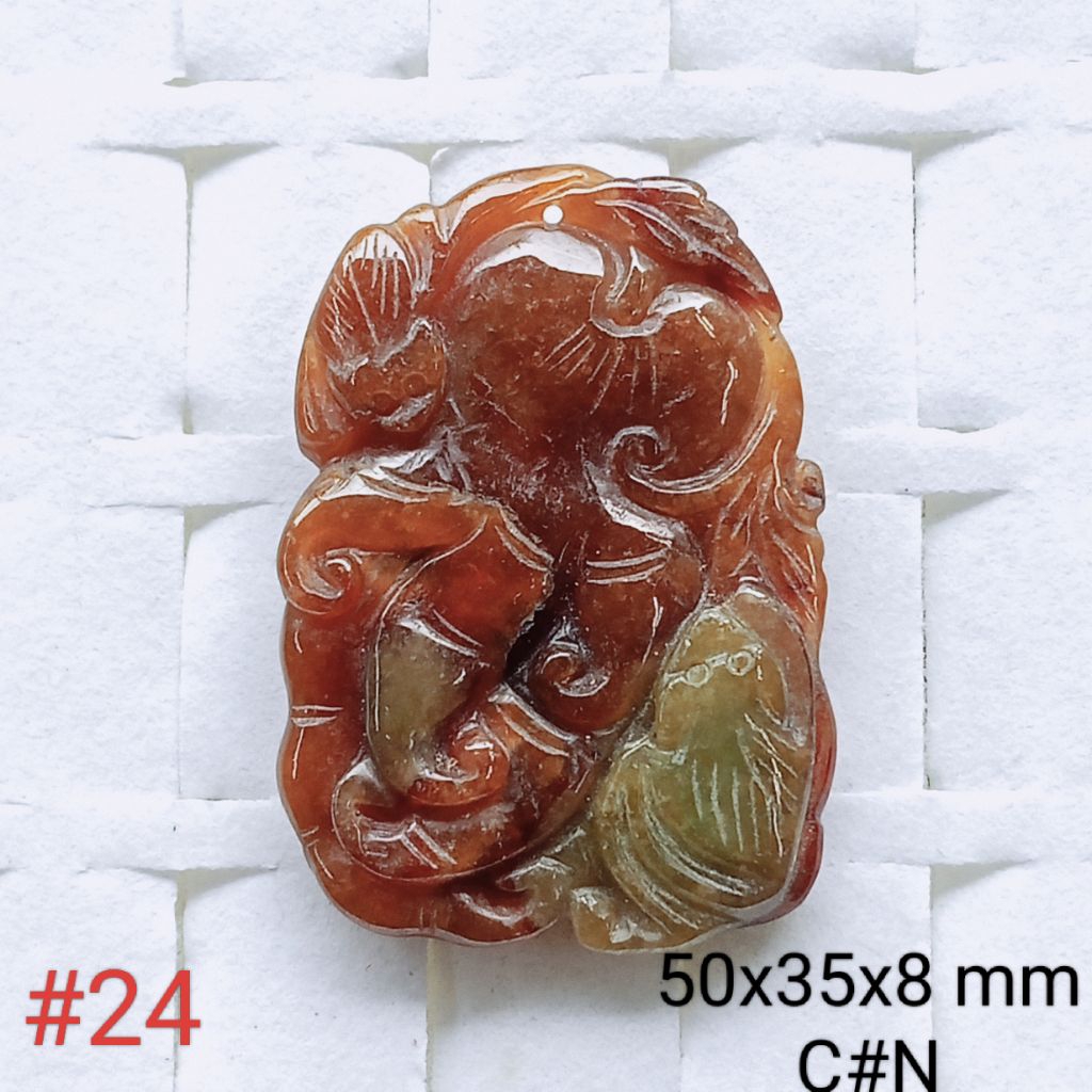 liontin batu natural jedeite jade type A -B, giok Burma #24