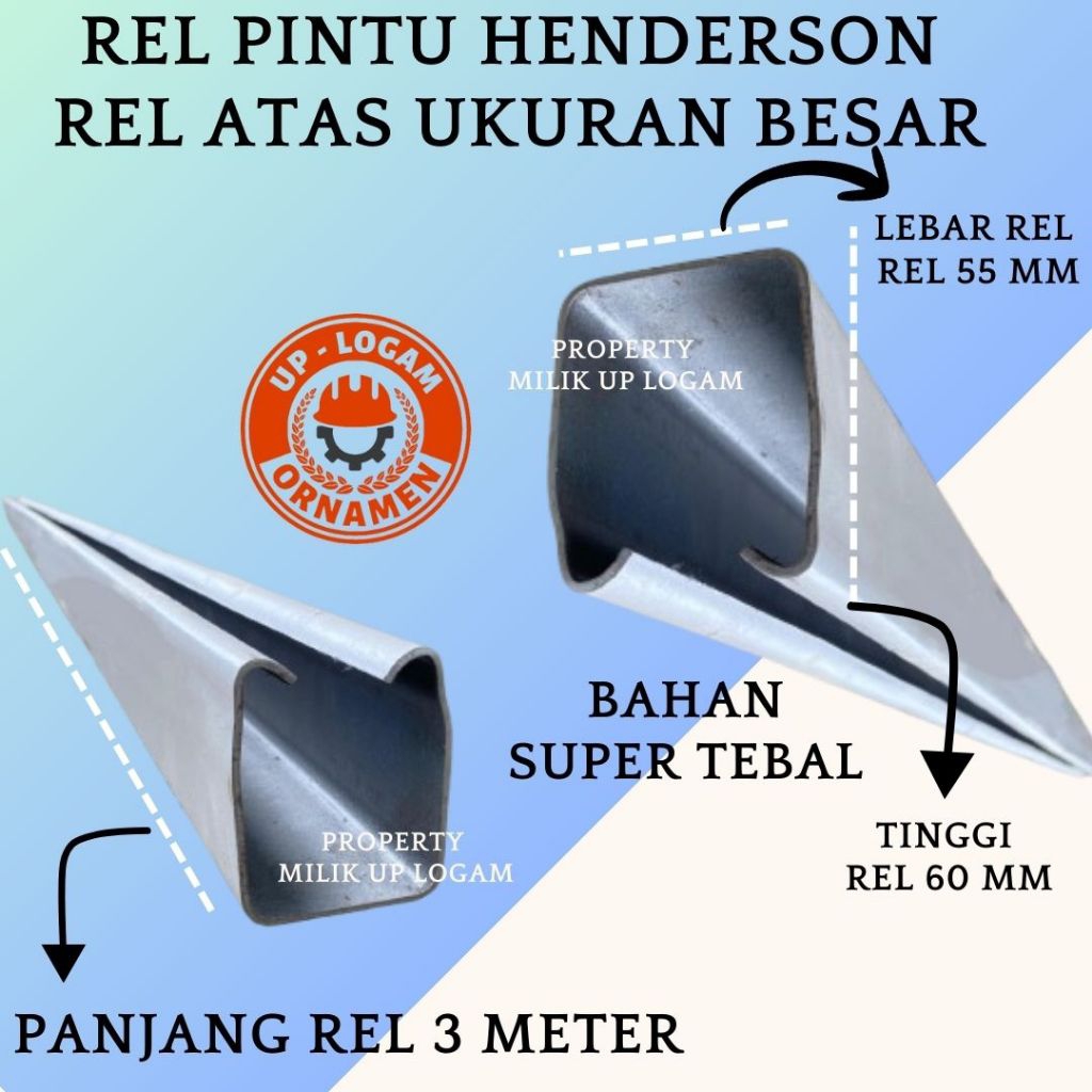 Rel Atas Henderson Besar Panjang 3 m
