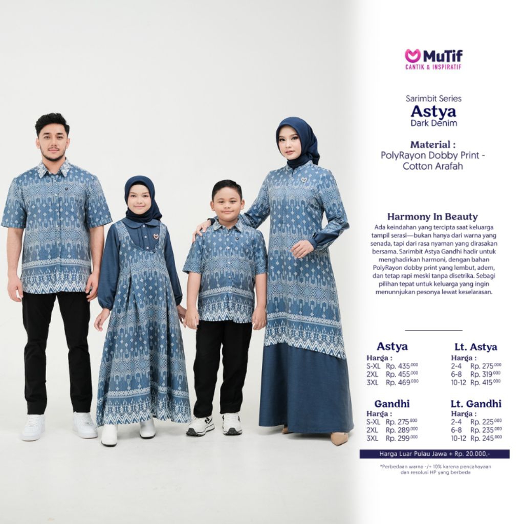 Gamis Mutif Astya dark denim