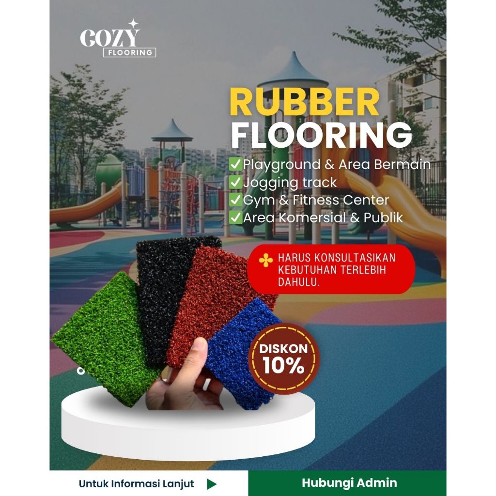 Rubber Flooring playground | Lantai rubber cor outdoor jogging track