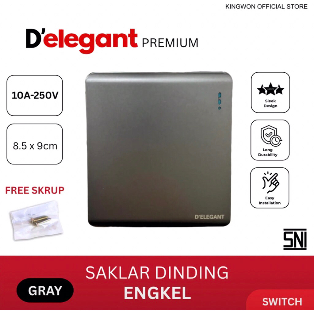 SAKLAR LAMPU MINIMALIS INBOW TANAM GRAY SERIES IB ENGKEL SAKELAR RUMAH ELEGANT
