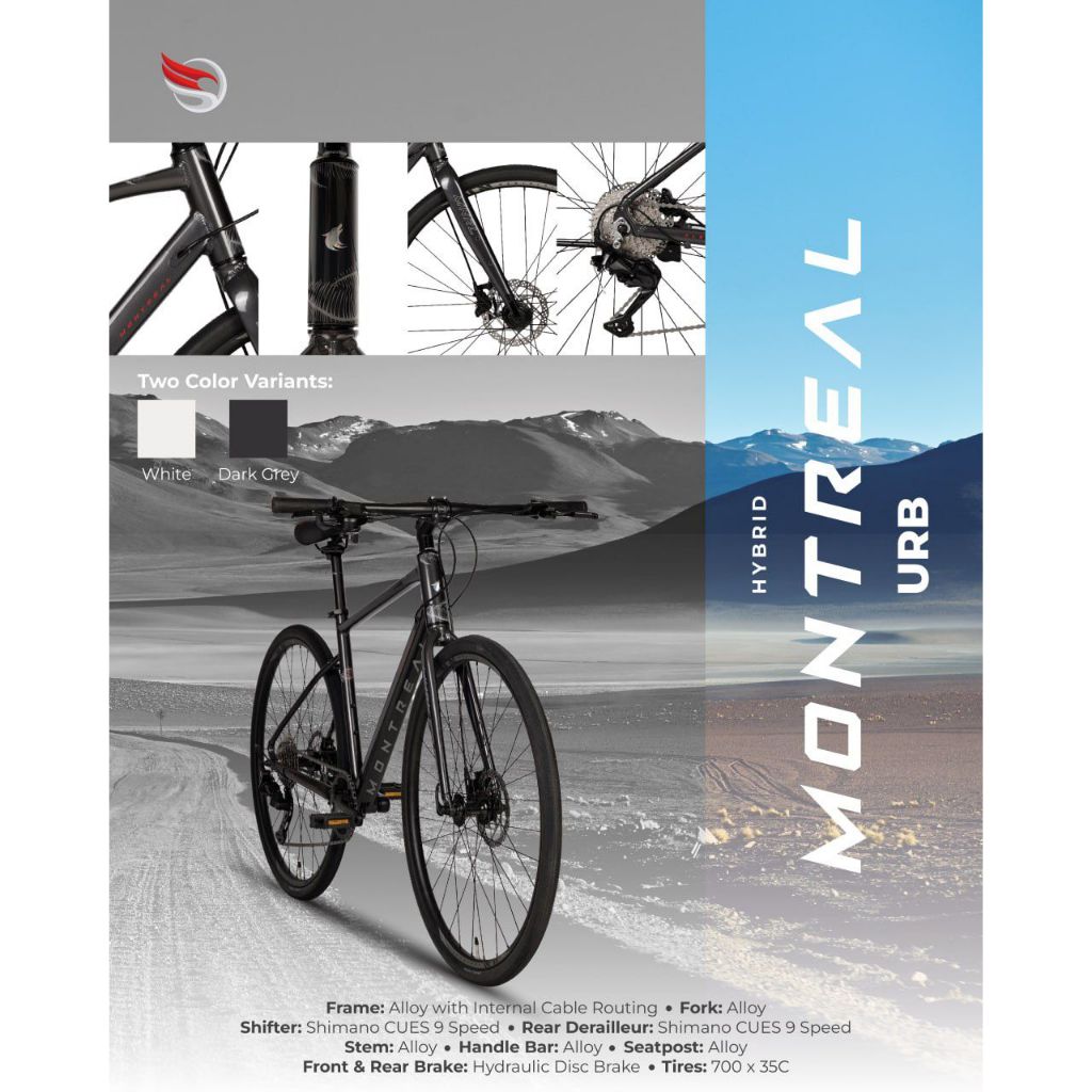 SEPEDA ELEMENT MONTREAL HYBRID URB 9 SPEED SEPEDA HYBRID SEPEDA BALAP ELEMENT HYBRID MONTREAL URB