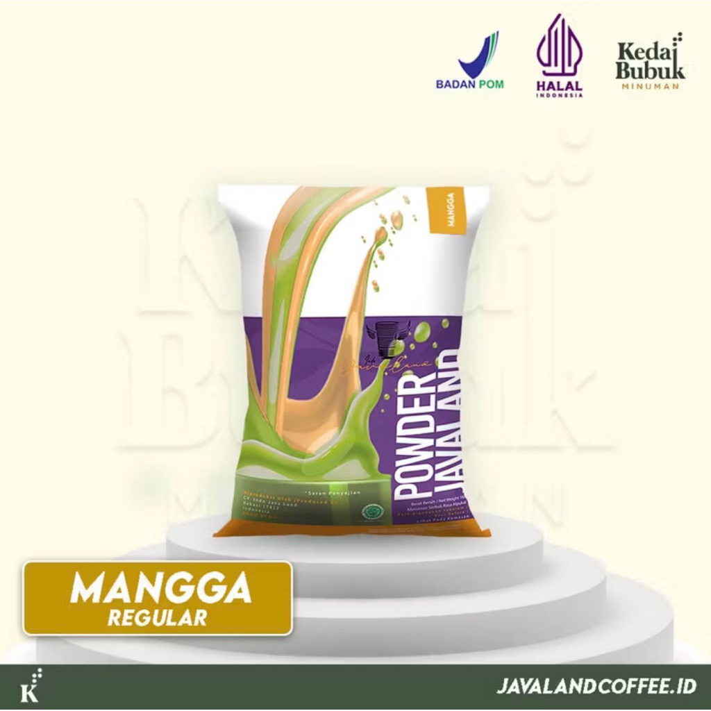 Bubuk Minuman Mango Javaland 1 Kg - Rasa Mango, Bubuk Plain, Kemasan Aluminium Foil