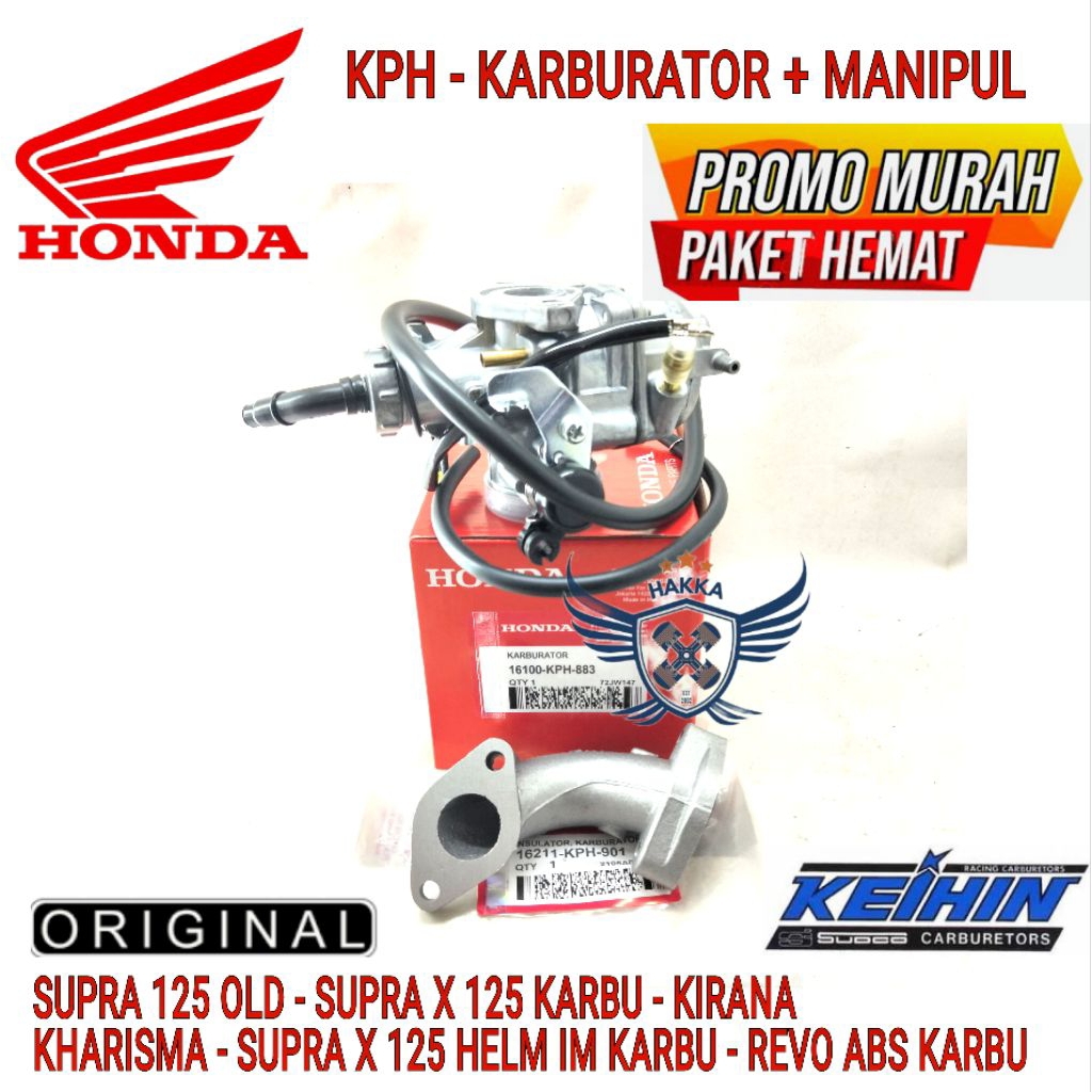 KPH / KTM KARBURATOR + MANIPUL ORIGINAL HONDA SUPRA 125 OLD, KARBURATOR SUPRA 125 KARBU, KARBURATOR 