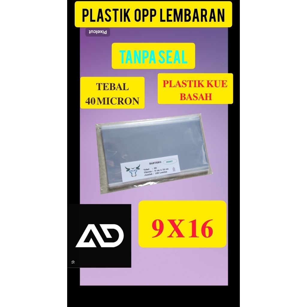 Plastik Opp One Sheet 9 x 16 - Plastik Opp 9x16 Lembaran - Plastik Opp 9 x 16 Tanpa Lem