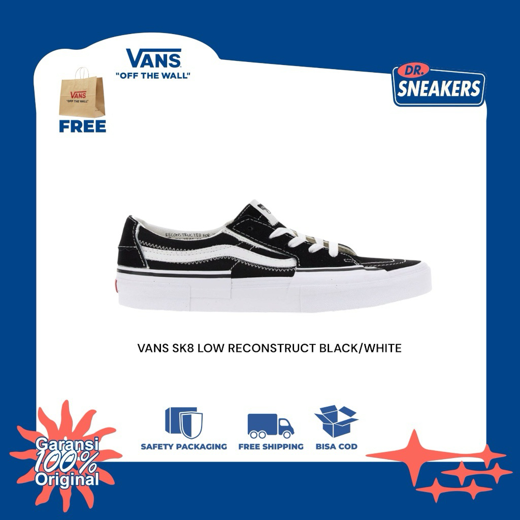 VANS SK8 LOW RECONSTRUCT BLACK/WHITE