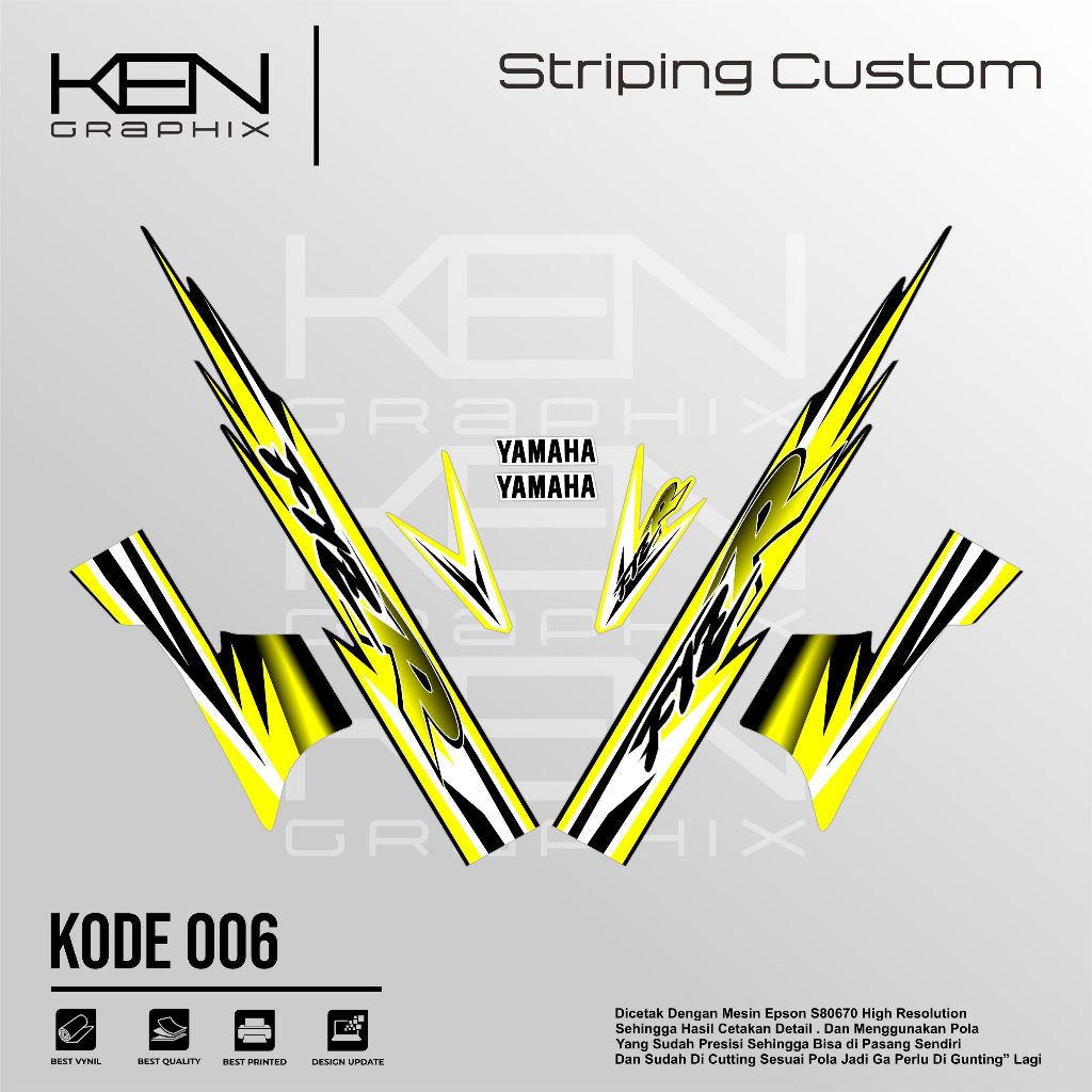 STICKER MOTOR YAMAHA FIZ R/DECAL FIZ R/DECAL VARIASI FIZ/KODE 006