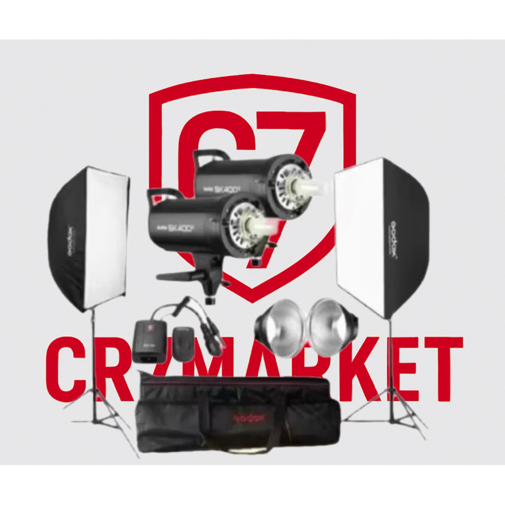 PAKET LAMPU STUDIO GODOX SK400II DAN SK400IIV
