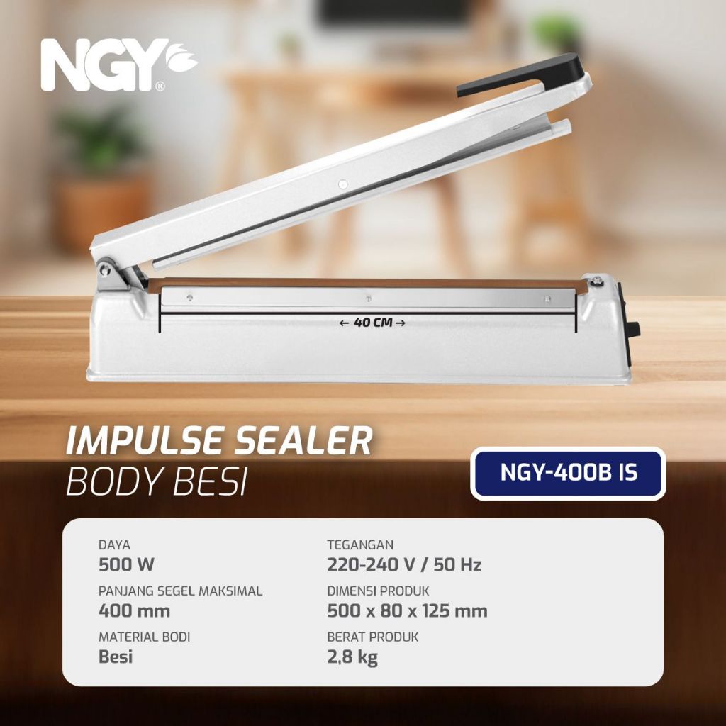 NGY/Mesin Sealer Plastik 40Cm / Impulse Sealer 40Cm/Pres Besi