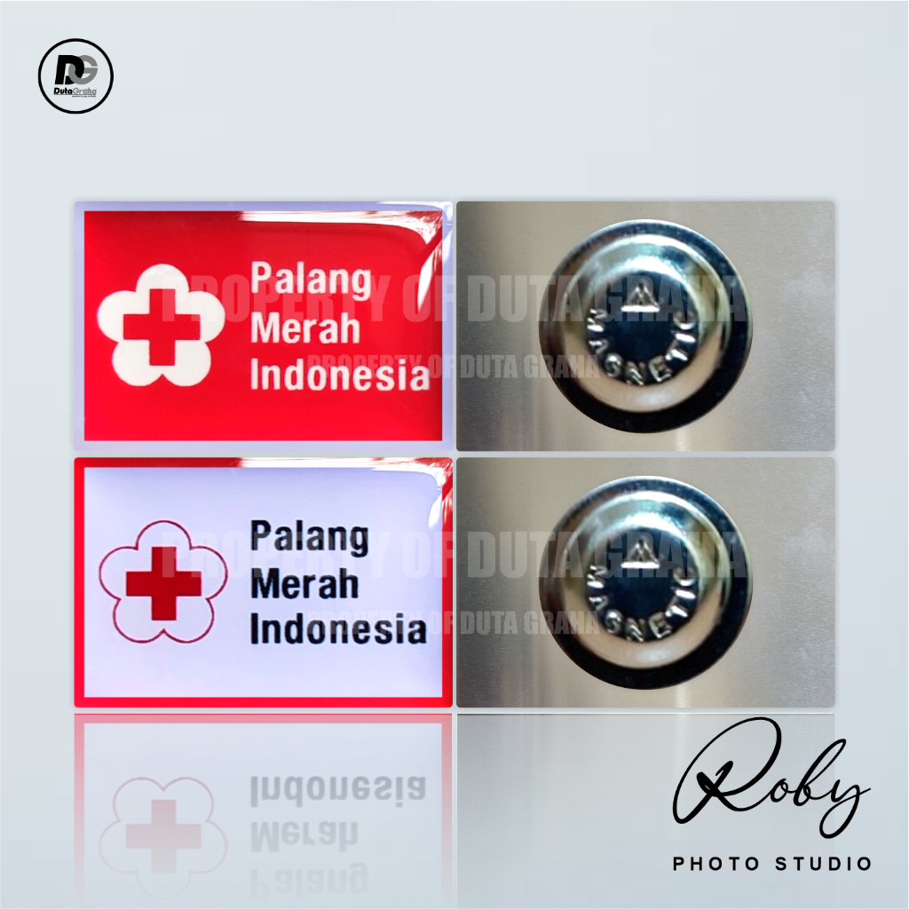 [PIN RESIN] PMI PERSEGI MAGNET PENITI 3CM Pin Bros Aksesoris Souvenir PALANG MERAH INDONESIA